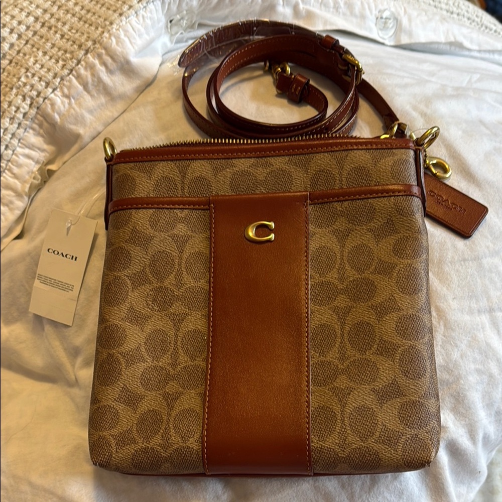 Coach Brown and Tan Crossbody Bag